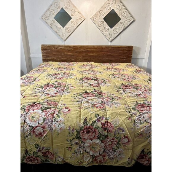 VINTAGE Ralph Lauren Full Queen Comforter Sophie Brooke Pink Rose Yellow SEE PIC - Picture 10 of 10